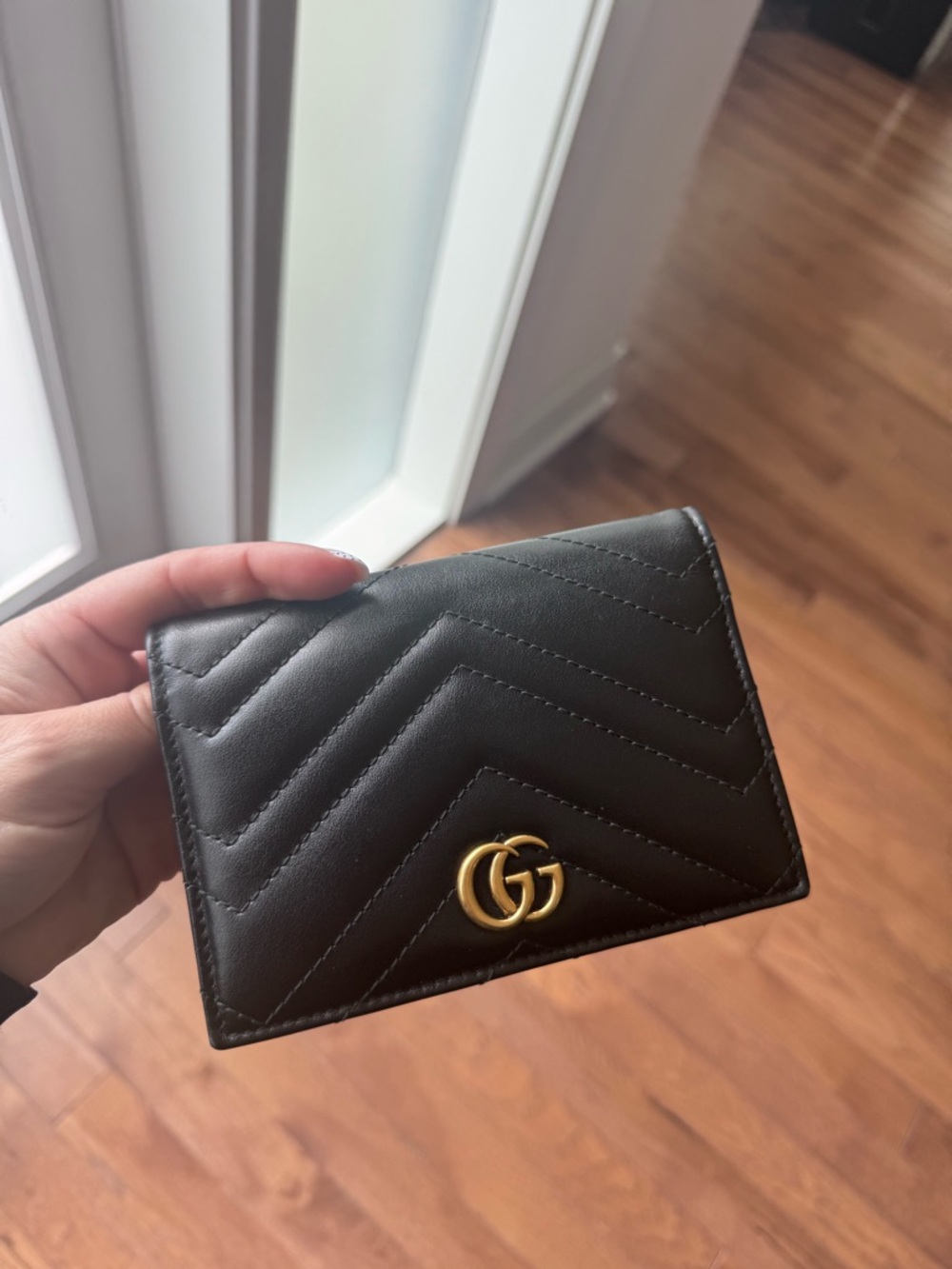 Gucci GG Marmont 2.0 Passport Calfskin Bifold Passport Holder/ Wallet